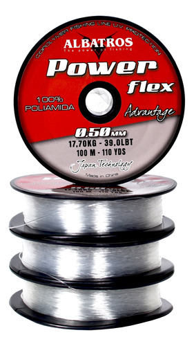 Tanza Nylon Power Flex 0,40mm X 100mts Pesca