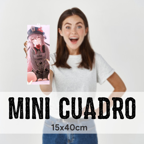 Imagen 1 de 8 de Mini Cuadro 15x40 Cm Genshin Impact Hu Tao Animeras