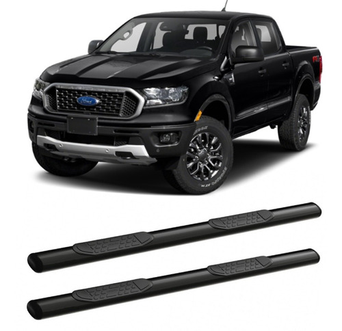 Estribo Ford Ranger 2013 A 2021 Plataforma Tubular Preto