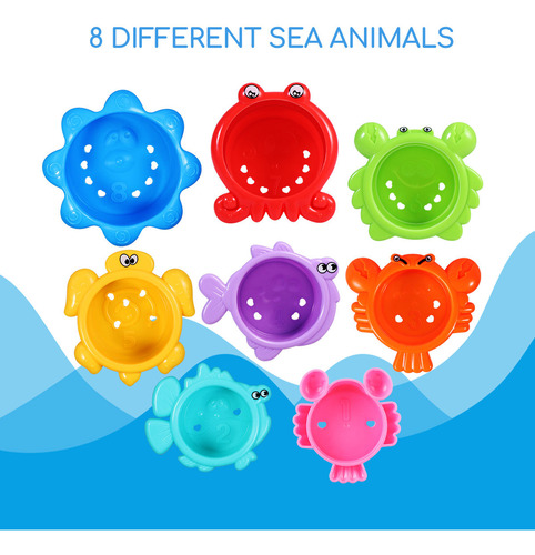 Toymytoy, 8 Unidades De Copos Empilháveis Coloridos Toy Earl