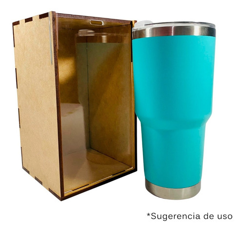 Imagen 2 de 10 de Caja Para Termo Mdf Tapa Acrilico Regalo Detalle Recuerdo