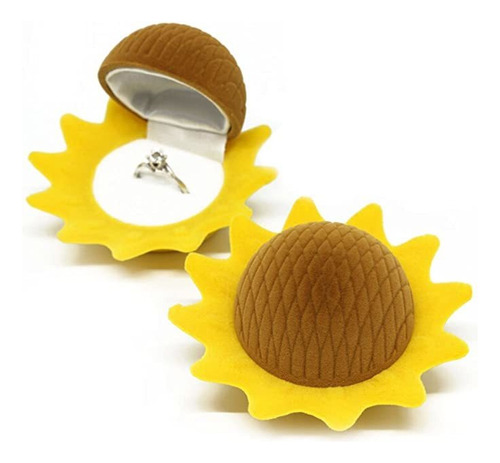 Kingwedding Girasol Shaped Caja De Anillos Regalos De Terci.