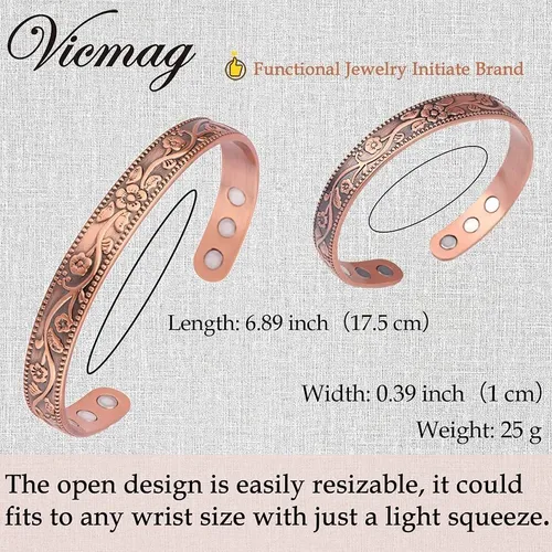2 Pulsera Magnética Cobre Para Aliviar El Dolor La Artritis