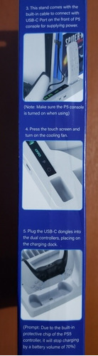 Imagen 9 de 10 de Base Cargador 2 Joystick Y Cooler Para Ps5 Disco / Digital