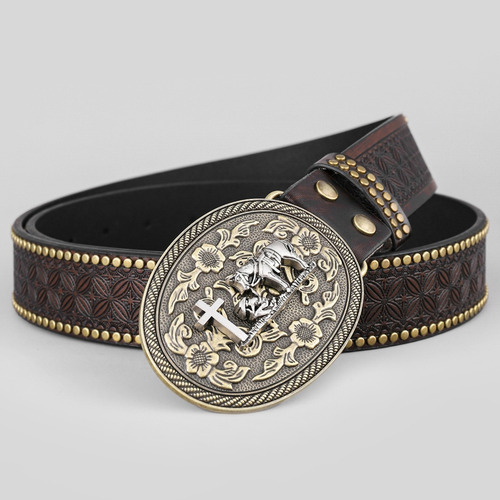 Para (a) Cinturón Vaquero Para Pantalones Con Hebilla De