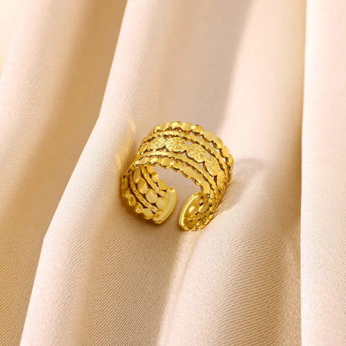 Anillo Geométrico Multicapa Para Mujer De Acero Inoxidable H
