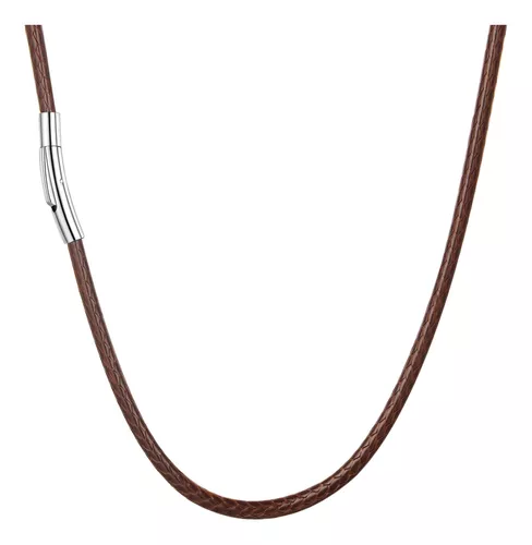 U7 – Collar de cordón de cuero negro y marrón de 2mm 3mm con