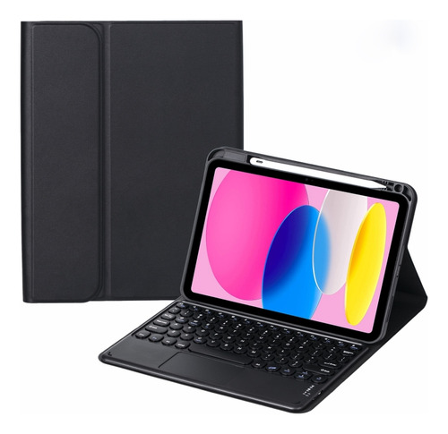 Funda De Cuero Con Teclado Táctil Para iPad 10th Gen 10.9 20