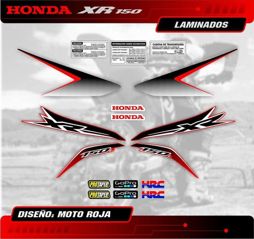 Kit Calcos - Grafica Honda Xr 150 - Laminados