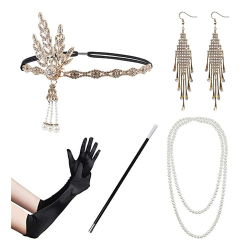 Xmgbjytq 1920s-gatsby-flapper- Conjunto De Accesorios De Dis