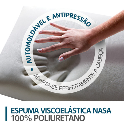 Travesseiro Duoflex Altura Regulável Nasa Antiácaros 50x70