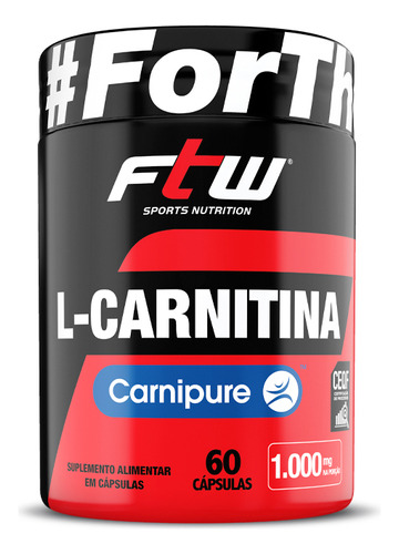 L-carnitina 1000 Mg - 60 Cápsulas - Ftw - Carnipure A Melhor Sabor Without flavor