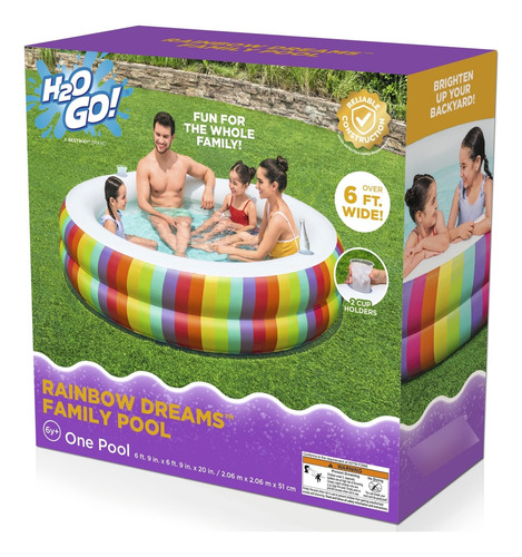 Piscina Inflable Familiar Bestway H2ogo! Rainbow Dreams 6'9