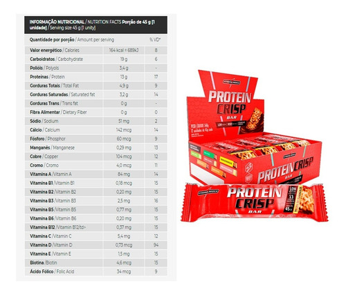 4x Barra Protein Crispy 12 Unidades - Integral Médica