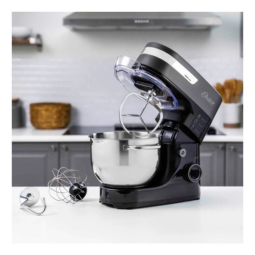 Imagen 2 de 3 de Batidora de pie Oster FPSTSM3711 negra 50 Hz 220 V