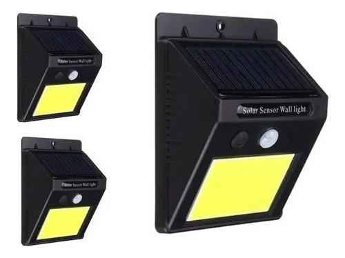 Pack 3 Focos Solares 48 Led Con Sensor De Movimiento