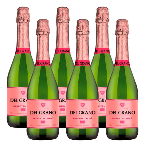 Kit 6 Vinho Espumante Del Grano Rose Suave Moscatel 660mlDel Grano 2023 adega Basso 660 ml pacote x 6 u