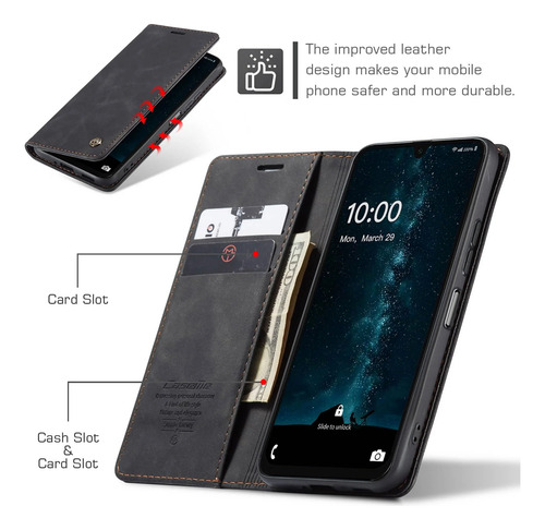 Funda Tipo Billetera Con Tapa Para Samsung Galaxy A16 5g(2024), Funda Tipo Libro Magnética De Cuero Con Tarjetero,