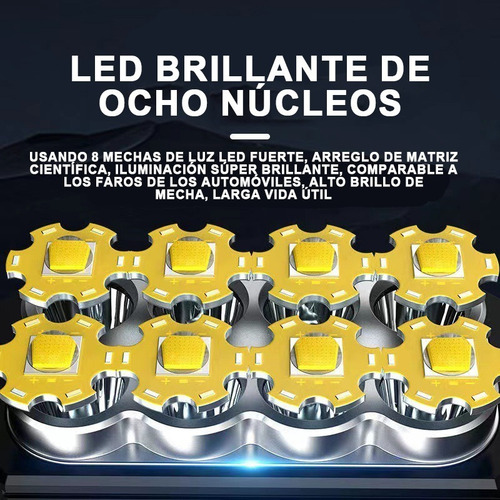 Lampara Táctica 15000 Lm 8led+cob Recargable Solar Usb