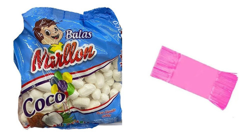 Kit Bala De Coco 150un + Papel Seda Rosa 150un Para Embalar