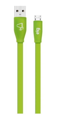 Cabo Flat Micro Usb ELG Verde 1m L510vd