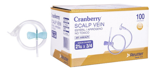 Mariposa Scalp Vein (distintas Medidas) Cranberry 100 Und