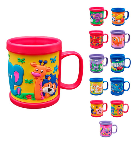 Taza Infantil 3d Con Dibujo En Relieve Variedad De Diseños