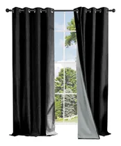 Comprar Atrix Set x2 Cortinas de 2.23m x 1.37m lisa color negro - pack por 2
