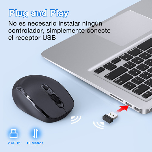 Ratón Inalámbrico Wireless Mouse Silencioso Portátil