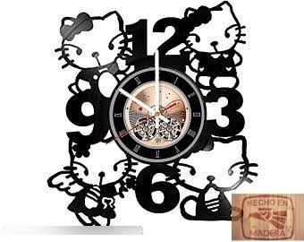 Reloj Corte Laser 1143 Hello Kitty Con 4 En Poses