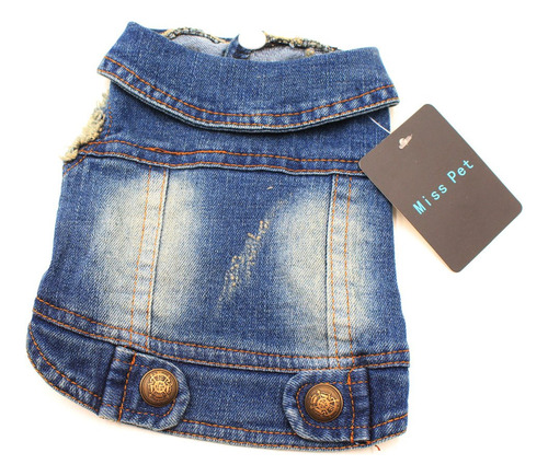 Misspet Soft Blue Jeans Denim Lindo Mascota Perro Cacho...