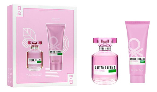 Set Benetton Love Yourself For Her Edt 50ml + Body Lotion