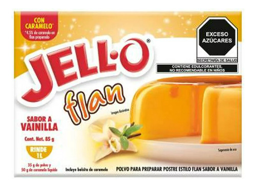 10 Pzas Polvo Para Preparar Flan Jello Sabor Vainilla Con Ca