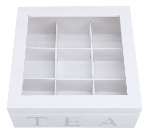 Organizador De Madera Para Té Con Ventana Superior De Acríli