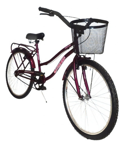 Bicicleta paseo femenina Kelinbike Full R26 frenos v-brakes color fucsia con pie de apoyo  