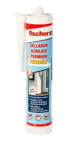 Sellador Acrílico Premium Pintable  310ml   Fischer Blanco