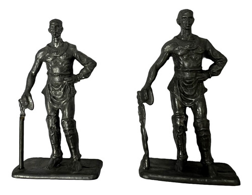 Soldado Plomo Muñeco Señor Baston Pelado Traje Romano X2 (Usado)
