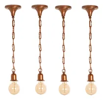 Comprar Colgantes Florón Cable Portalámp Cadena 60cm Bronc Cobre X 4