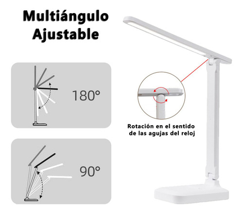 Lámpara Recargable Regulable Cuidado De Ojos Leer Estudiar