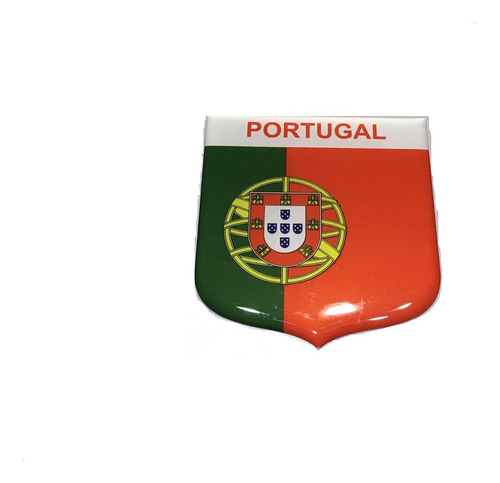 Adesivo Resinado Em Escudo Da Bandeira De Portugal