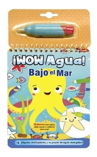 Libro Mágico Para Colorear Con Agua Diseño Bajo El Mar Wow