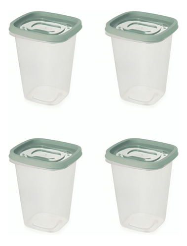 Set X 4 Contenedor De Alimentos Porta Ingredientes 950ml