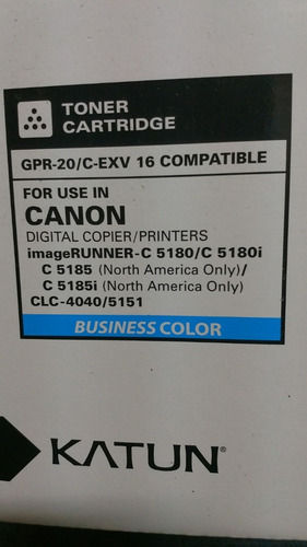 Imagen 1 de 1 de Toner Gpr 20/21 Canon C4080/4580/5180/5185 Color Cyan