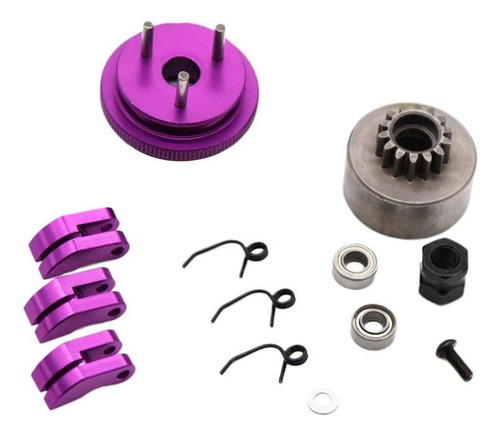 14t Clutch Bell Gear Flywheel Rc Cars Para Hsp Hpi Púrpura