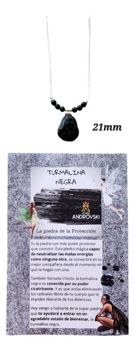 Collar Turmalina Negra En Bruto 21mm+ Bolitas 4mm Protección
