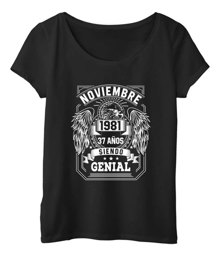 Remera Mujer  Color Genial Personalizado Edad Cumple M2