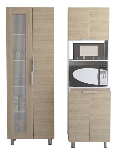  Combo7 Fendi - Muebles Alacena + Microondas - Rovere / Blan