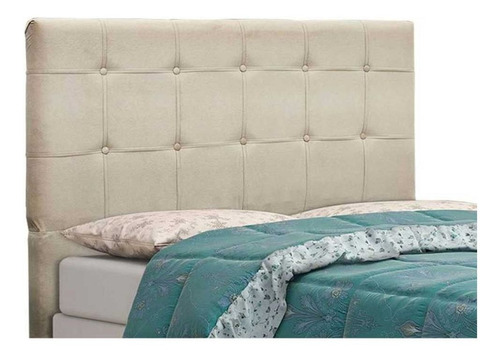 Cabeceira Casal Slim P/ Cama Box De 1,60 Mt Suede Bege