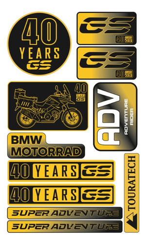 Bmw 40 Aniversario Set De Stickers Con Resina Brillante S4