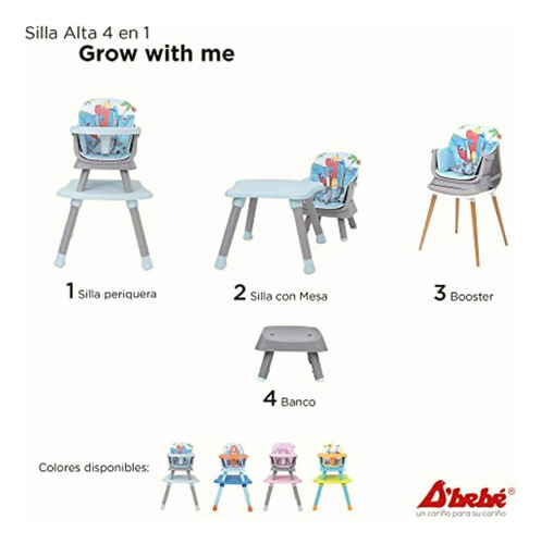 D´bebé | Silla Alta 4 En 1 Grow With Me | Silla Alta